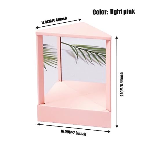 Makeup Mirror 7.28x6.89x8.66 inch Triangular Fixed Non-reversing Mirror Desktop Standing Inverted Mirror Cosmetic Mirror for Inverted Mirror Pers