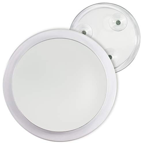 Make up mirror with 5x magnification, premium bathroom makeup mirror diameter 15 cm round with suction cup, acrylic makeup mirror for home and on