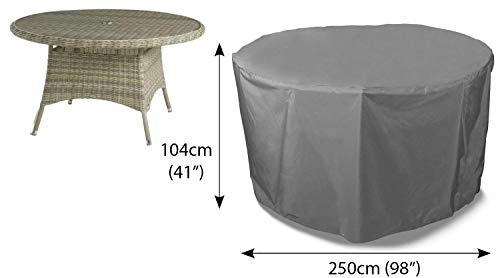 Bosmere Protector 6000 6-8 Seat Circular Patio Set Cover - Grey, U523 & Furniture Cover Bungee Ties, Pack of 10, Black, A510