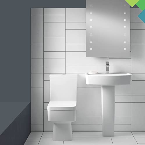 Mass Dynamic Square Toilet Seat with Soft Close Top Fix Toilet Seats with One Button Quick Release Cleaning for Better Hygiene, Rectangle Loo Sea