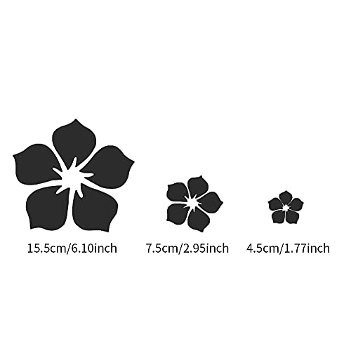 MVPACKEEY 18pcs Acrylic Mirror Wall Sticker Decal 3D Flower DIY Wall Decoration for Home Living Room Bedroom Decor (Black)