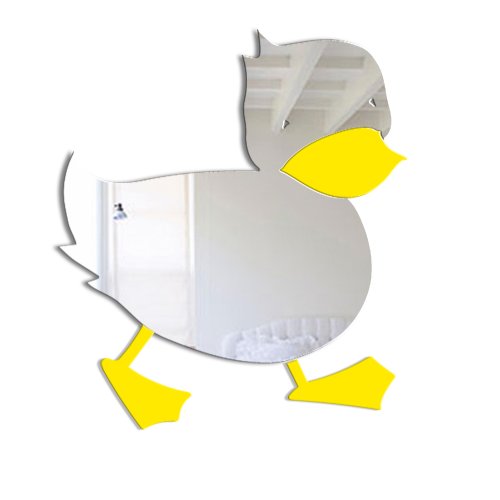 Mungai Mirrors 45cm Duck Acrylic Mirror, Silver, 45 x 41 cm, 112