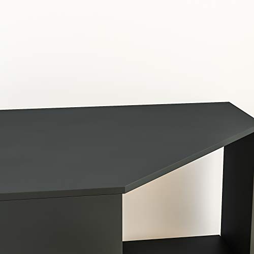 Vida Designs Hetton Corner Computer Desk with Shelves, Home Office PC/Laptop Table, Gaming Study Workstation, Furniture, Black