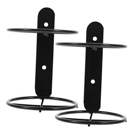 Veemoon 2pcs Wall Mounted Wine Rack Display Stands Wall Mounted Wine Shelf Red Wine Display Holder Wall Hanging Wine Rack Iron Black Bottle Holde