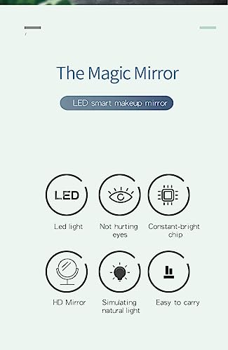 OTCPP Lighted Magnifying Mirror,4.5" Rechargeable Double Sided Lighted Makeup Mirror with 3 Colors, 1x/5x 360°Rotation Touchscreen Cosmetic Mirro