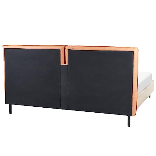 Modern EU Super King Size 6ft Bed Faux Leather Headboard Golden Brown Limanton