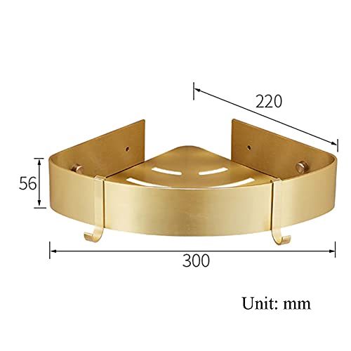 FVRTFT Shower Shelves No Drilling Shower Shelf Corner Bathroom Shelves Wall Mounted Self Adhesive space aluminum for kitchen bathroom-Golden_2 la