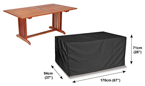 Bosmere Protector 6000 | Rectangular Table Cover | L 170cm W 94cm H 71cm | 100% Waterproof, UV Protected, Heavy Duty 600D | 6 Year Guarantee | D5