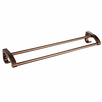 -Shelf,Towel Rack Rose Gold Double Layer Double Rod with Hook Space Aluminum Multifunctional Wall-Mounted Towel Rack Wall Mounted Bathroom Towel