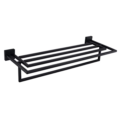 HIGOH Towel Racks,Bathroom Towel Rack Wall Mounted Towel Holder,Matte Double Bath Towel Rack,Stainless Steel Bathroom,Folding Towel Holder,Simple