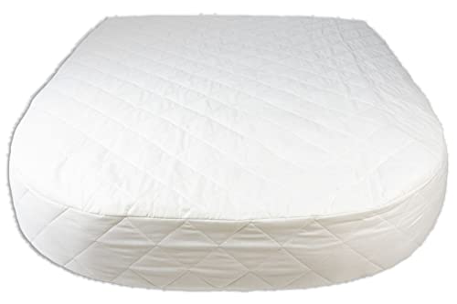 Jonic Essentials Motorhome Caravan Bedding Mattress Protector for Island Shaped Motorhome Caravan Mattress Beds, Luxury Padded Polycotton, Elasti
