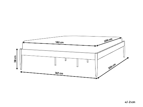 Modern Minimalist EU Super King Size Bed Frame Metal Plywood Slats Black Vaurs
