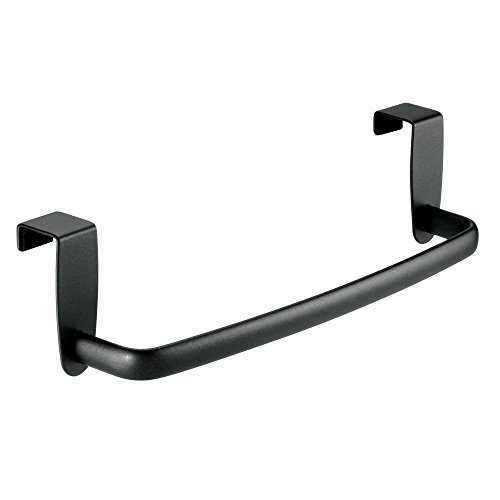 iDesign 57270 Axis Towel Rack, Small Metal Towel Holder, Over Door Towel Bar, Silver