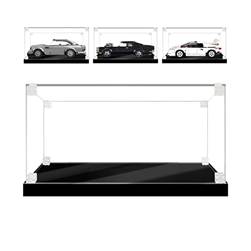 icuanuty Acrylic Model Display Box/Display Case for Collectors Lego Display Box Dust Cover with Base for Free Display of Toys 20 x 10 x 10 cm Uni