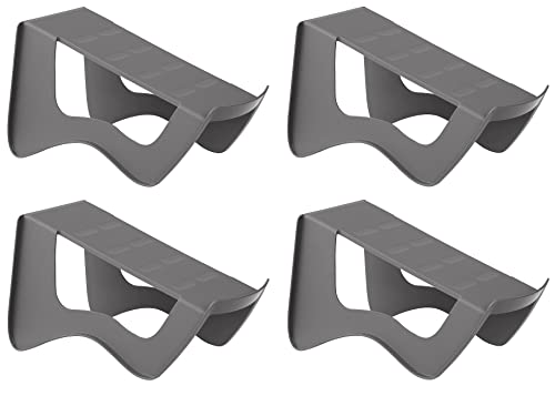 MURVEL Shoe Organizer Rack Display Holder Stand Plastic Lightweight Gray, 4 Pack