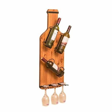 SCKTFS Wine Rack, Vintage Solid Wood Minimalist Living Room Dining Room Wine Bottle Rack