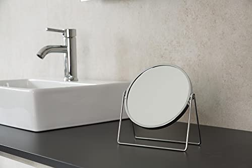 RIDDER Makeup Mirror Cosmetic Mirror Summer Chrome with 5x Magnification Handy Modern