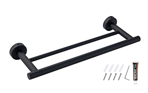 Double Towel Bar for Bathroom Hand Towel Rail Bathroom Kitchen Dish Cloths Hanger Self Adhesive Towel Stainless SUS304 Stainless Steel Towel Hold