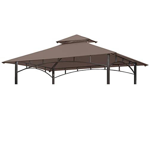 Grill Gazebo Replacement Canopy Roof, OLILAWN 5' x 8' Outdoor BBQ Gazebo Canopy Top Cover, Double Tired Grill Canopy Tent Cover with Durable Poly