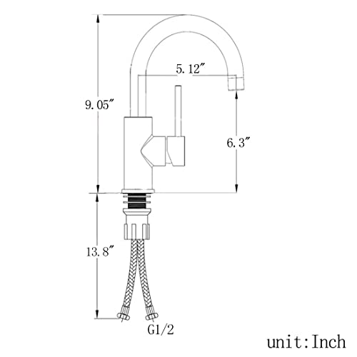 NewEast Basin Mixer Tap with Pop up Waste and Swivel Spout, Modern Black Brass Single Lever Bathroom Sink Tap Mixer