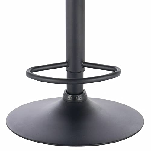 ADEADE Bar Stools Set of 2 Modern PU Leather Counter Height Barstool with Back Adjustable Swivel Upholstered Bar Chairs for Kitchen, Black Metal
