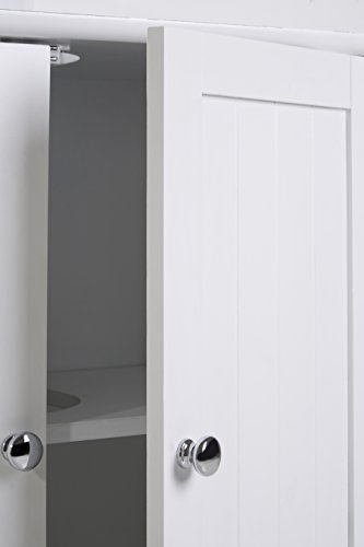 Premier Housewares White Pedestal Sink Under Sink Unit Kitchen Sink Bathroom Under Sink Cabinet Under Basin Storage Undersink Cabinets h60xw60xd3