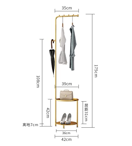 N/A Coat Rack Floor Nordic Hanger Bedroom Light Luxury Home Living Room Hanging Clothes Simple (Color : Svart, Size : 175 * 42 * 35cm)