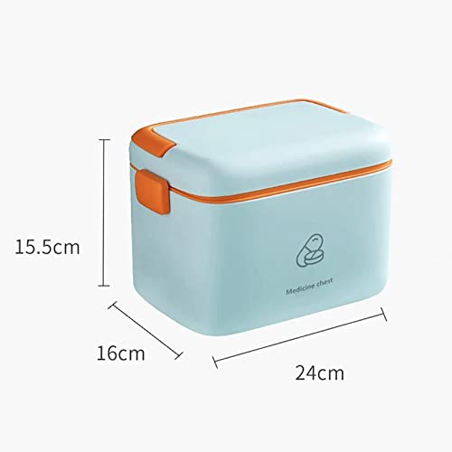 Jadeshay Family Storage Box with Buckle Double Layered Storage Cabinet with Large Capacity First Aid Kit Colour Macaron(White)