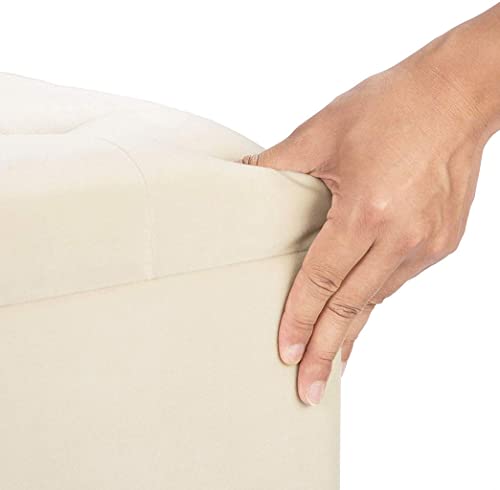 NXYJD Stool - Storage Chest Plus Square Ottoman Foot of The Bed Linen Chairman Milky White Children's Toy Box Bench Shoe Station Milking Stool St