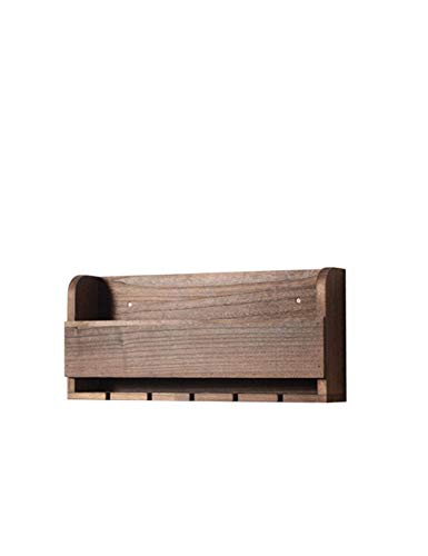 PIBM Stylish Simplicity Shelf Solid Wood Wall-Mounted Wine Rack and Glass Holder,Vintage Paulownia Wood Wine Storage Rack, Home and Kitchen Bar D