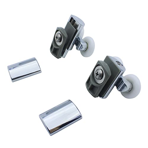KEABATH 4pcs Shower door rollers shower glass door roller, shower twin wheels runner pulleys, solid zinc alloy 23mm diameter wheels for Shower en