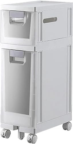 2/3/4-Tiers Bathroom Floor Storage Cabinet, Slim Toilet Storage Cabinet Storage Tower with Plastic Drawers and Casters, Toilet Paper Storage for