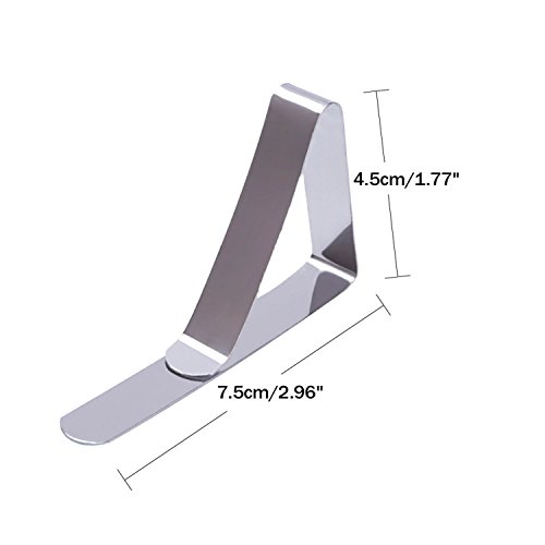 eBoot 2.96 x 1.77 Inches Silver Color Tablecloth Clips Stainless Steel Table Cover Clamps Table Cloth Holders for Home, Parties, Picnics, Restaur