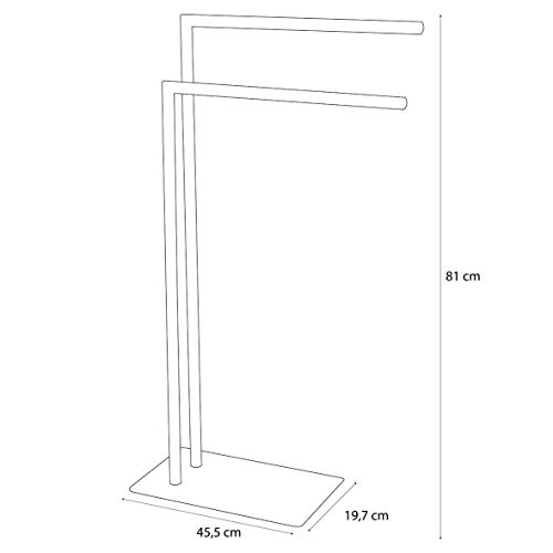 Sealskin Tube Towel Rack Freestanding, Stainless Steel, White, 45.5 x 81 x 19.7 cm