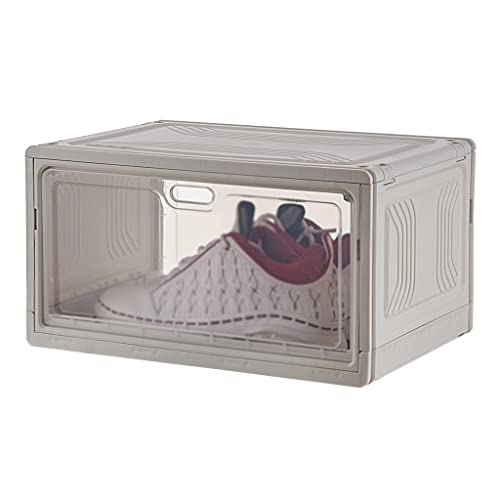 SDFGH Shoe Box Drawer Dormitory Shoe Organizer Shoe Cabinet Folding Space Saving Shoe Cabinet (Color : Argento, Size : 27 * 20 * 37.5cm)