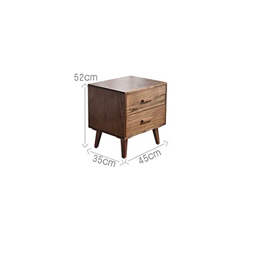 N/A Solid Wood Nordic Bedside Table Walnut Color Bedside Table, Simple Bedroom Storage Cabinet Bedside Table