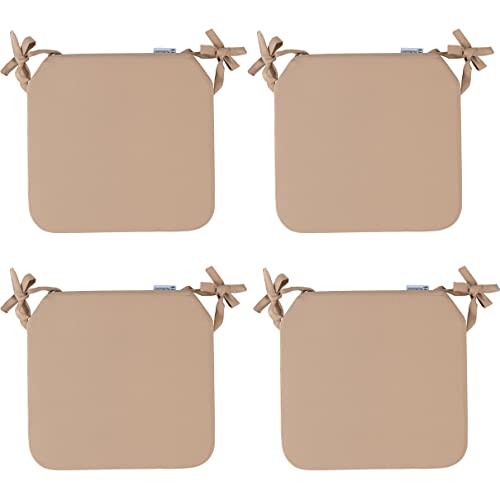 Indoor & Outdoor Chair Cushions - Water Resistant Seat Chair Pads - Best for Garden Kitchen Dining Patio Office - 1 x Seat Pad - BEIGE - 40x40x4.