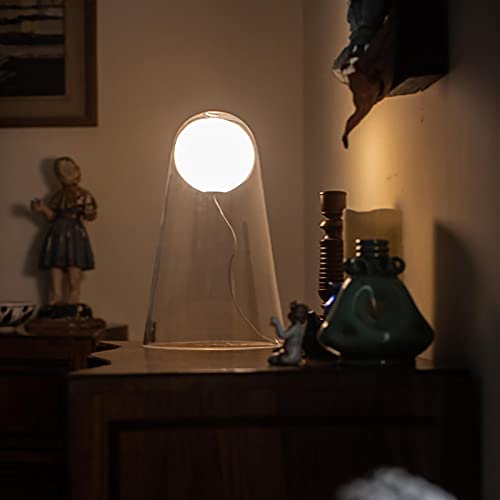 ALREMO HUANGXING - Bedside Table Lamp with Glass Lampshade, Modern Nightstand Desk Lamp, Decorative Desk Lamp for Bedroom, Living Room, Childrens