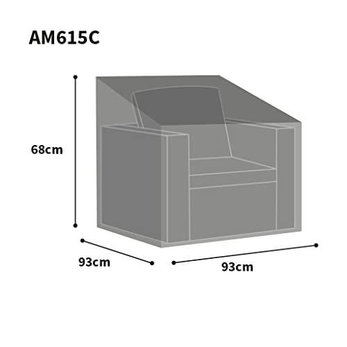 Bosmere All-Weather Modular Garden Armchair Cover, 100% Waterproof, UV Protected, Heavy Duty 600D Oxford Fabric, L93 W93 H68cm, AM615C
