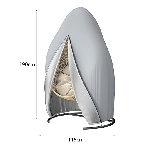 Estefanlo Egg Chair Cover Waterproof Heavy Duty Hanging Egg Chair Covers 210D Oxford Outdoor Swing Egg Chair Cover115x190cm