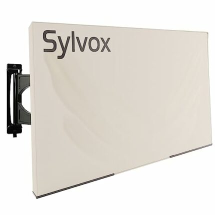 Sylvox outdoor waterproof Cover for TV 43 inch with fully bottom cover, outside flat Screen TV cover dustproof for 43 inch Screen TV Remote Contr