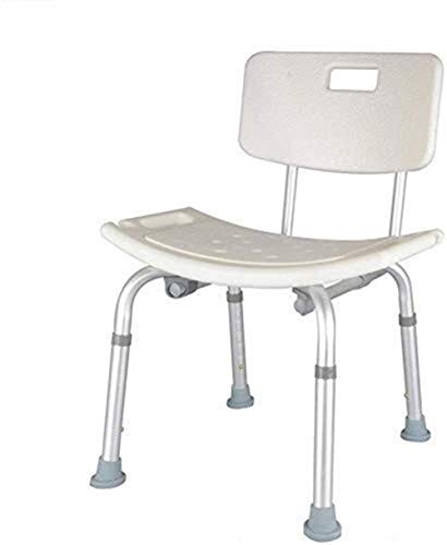 Bath Stools,Shower Stool Bath Chair Bathroom Seat - Lightweight Aluminum - Portable - with Backrest - Height Adjustable for The Elderly with Disa