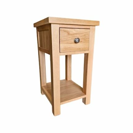 GROFurniture 1 Drawer Oak Bedside Cabinet - Solid Oak Bedside Table - Solid Oak Furniture - Oak Nightstand or Lamp Table - Fully Assembled