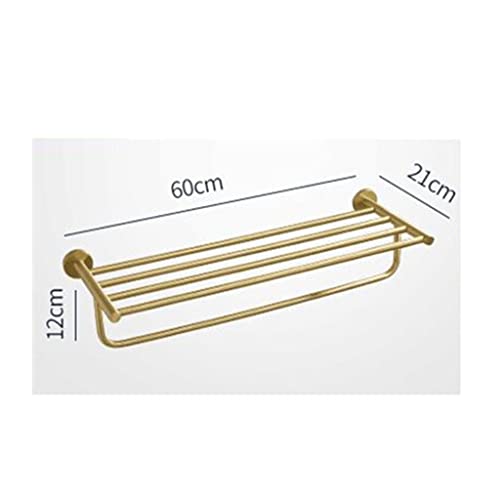 HIGOH Towel Racks,Bathroom Towel Rack Wall Mounted Towel Holder,Bath Hardware Copper Towel Rack,Bathroom Shelf,Towel Holder,Brushed Brass