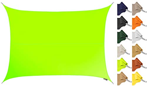 Kookaburra 4m x 3m Rectangle Water Resistant Garden Patio Sun Shade Sail Canopy 96.5% UV Block with Free Rope (Sand)