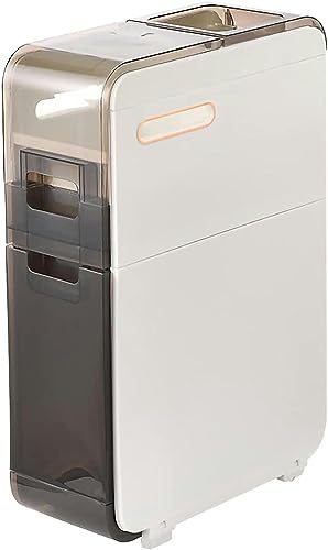 2 Tier Bathroom Floor Cabinet Bathroom Floor Standing Storage Cabinet Toilet Paper Roll Holder With Clear Drawers Capacity Narrow Tall Slim Stora
