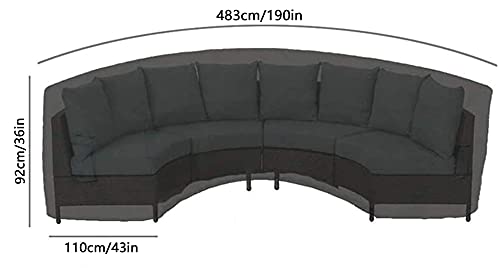 COOSOO Garden Furniture Covers Outdoor Sectional Curved Sofa Protector Covers waterproof for Half-Moon Couch Sets Sofa Furniture Cover Dustproof