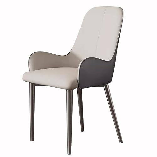 RILOOP Dining Chairs Modern Pu Leather High Back Padded Soft Seat for Home Commercial Restaurants Living Room Chairs/Light Gray+Gray