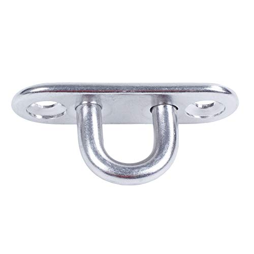 Quikhome 2 Pack Ceiling Hook M6 Oblong Pad Eye Plate 304 Stainless Steel with Expansion Screw Wall Mount Hanging Hook for Boat Marine Hardwarefor