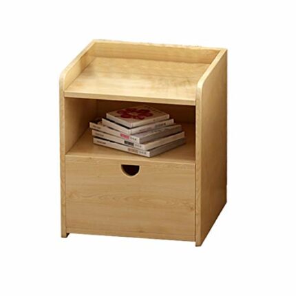 LUKEO Solid Wood Bedside Cabinet Simple Minimalist Bedroom Locker, Small Cabinet Rack, Bedside Table